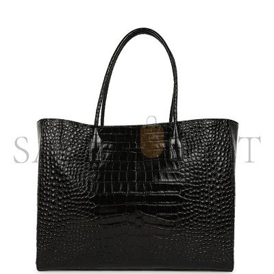 CHANEL MASTER LARGE CERF SHOPPING BAG BLACK CROCODILE EMBOSSED CALFSKIN GOLD HARDWARE AS6244 (47*31*15cm)